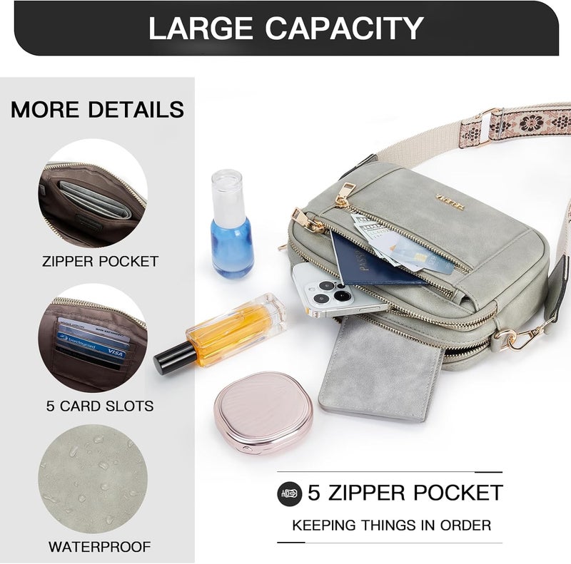 Telena Small Crossbody Bags For Women Vegan Leather Crossbody Purse With Adjustable Wide Strap For Daily Life - Image 4